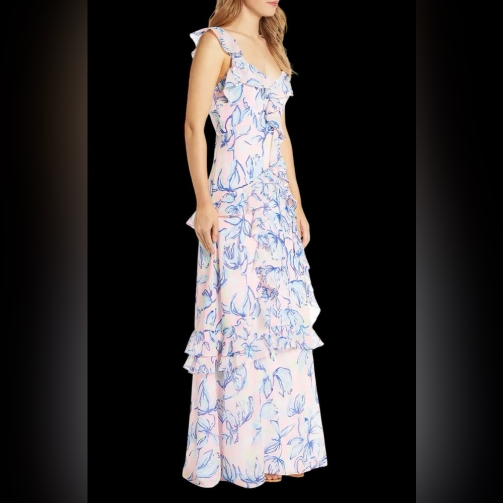 Lilly Pulitzer Riland Ruffle Maxi Dress Size 2